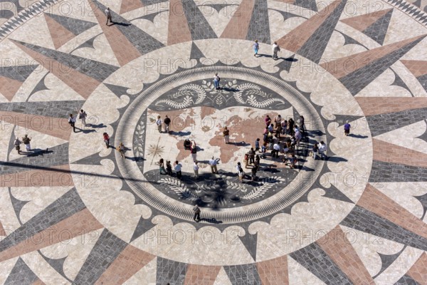 The large compass in the pavement in front of the Monumento a Los Descubrimientos, Lisbon, District