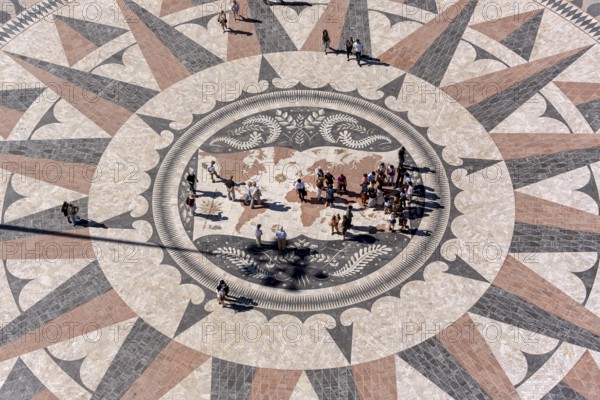 The large compass in the pavement in front of the Monumento a Los Descubrimientos, Lisbon, District