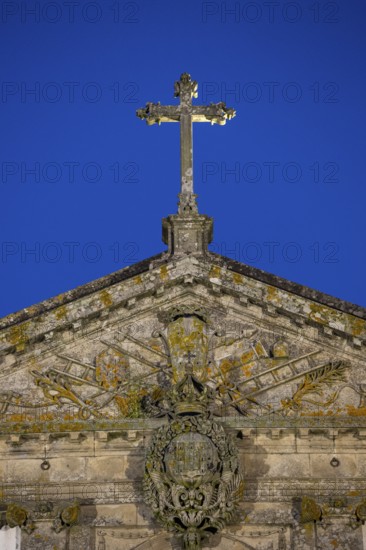 Cross of Bom Jesus do Monte, blue hour, pilgrimage church of Braga, Braga, district of Braga,