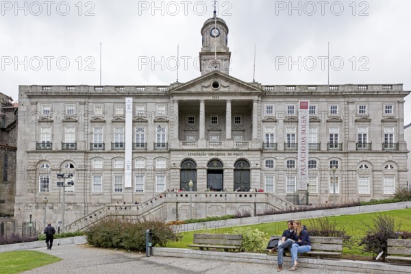 Stock Exchange Palace, Palácio da Bolsa, Oporto, Porto District, Portugal, Europe, aerial view,