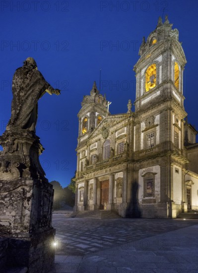 Bom Jesus do Monte, blue hour, night shot, pilgrimage church of Braga, Braga, Braga district,