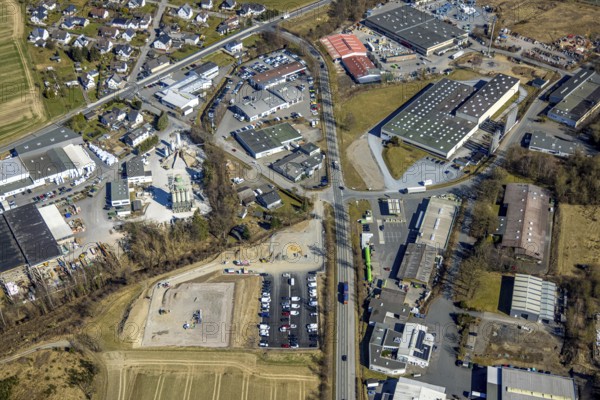 Aerial view, industrial estate Hanns-Martin-Schleyer-Straße, Blome-Tillmann GmbH, Selschede,