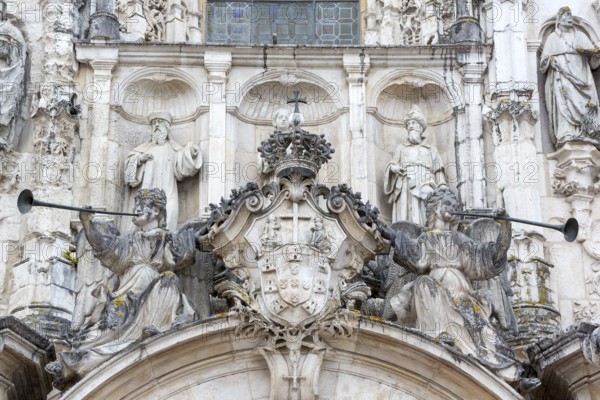 Musician's facade in the shopping street of Coimbra, Coimbra, Coimbra district, Portugal, Europe,