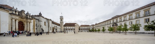 Panoramic view of the university square, University of Coimbra, Coimbra, Coimbra district,