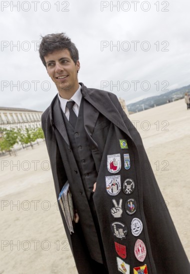Stickers with different meanings on the capes of the students of Coimbra, University of Coimbra,