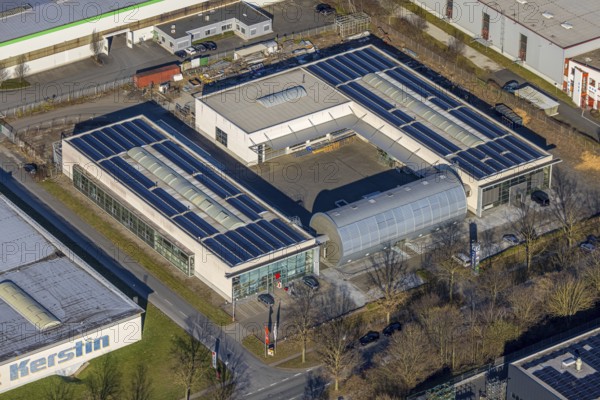 Aerial view, Würth Werkzeughandel, commercial area Overweg, Soest, Soester Börde, North