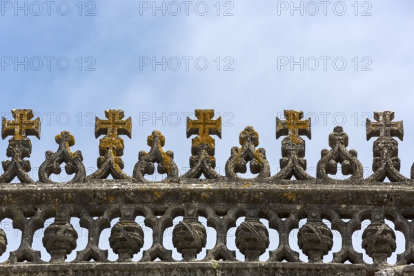 Maltese crosses on the fortress of Tomar, Castle of the Knights Templar, Templars, UNESCO cultural