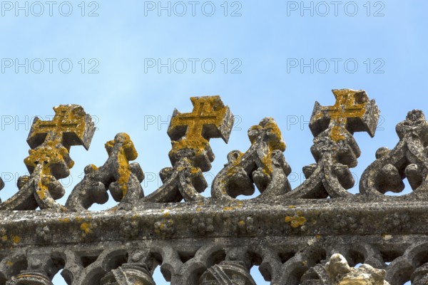 Maltese crosses on the fortress of Tomar, Castle of the Knights Templar, Templars, UNESCO cultural