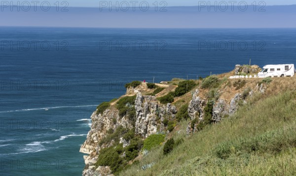 View of the city and bay of Nazaré, Nazaré, Leiria district, Portugal, Europe, Nazaré, aerial view,
