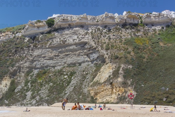Nazaré, Leiria district, Portugal, Europe, Nazaré, aerial view, birds-eyes view, Travel, travel