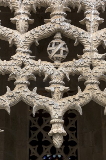Manueline tracery in the cloister, Monastery of Santa Maria da VitÃüria, UNESCO World Heritage