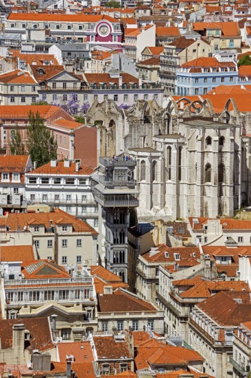 View of the most famous lift in Portugal Elevador do Município or Elevador da Biblioteca and