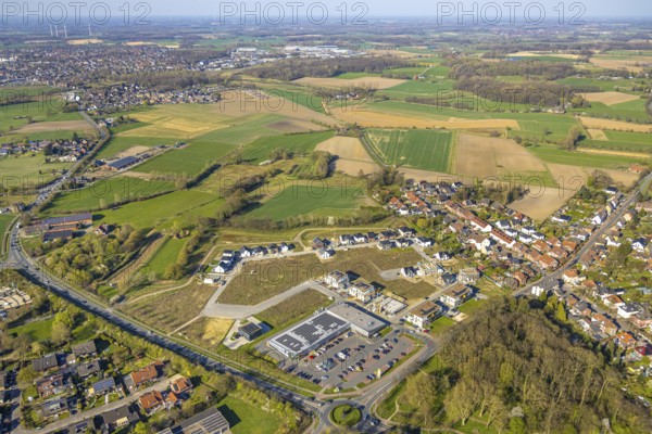 Aerial view, residential area Neuenkamp Am Alten Schützenplatz, construction site and new