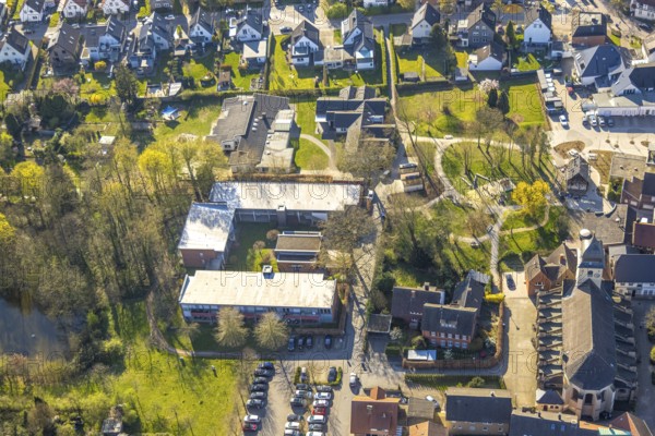 Aerial view, retirement home at Stephanuspark, Bork, Selm, Münsterland, North Rhine-Westphalia,