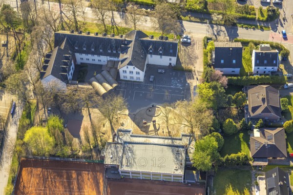 Aerial photo, primary school Auf den Äckern, Bork, Selm, Münsterland, North Rhine-Westphalia,