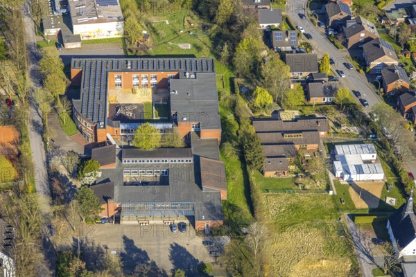 Aerial view, Förderzentrum Nord Schule, Auf den Äckern, Bork, Selm, Münsterland, North