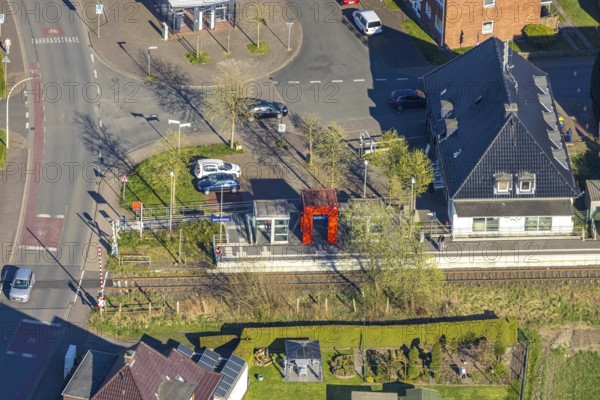 Aerial view, Selm-Beifang station, Beifang, Selm, Münsterland, North Rhine-Westphalia, Germany,