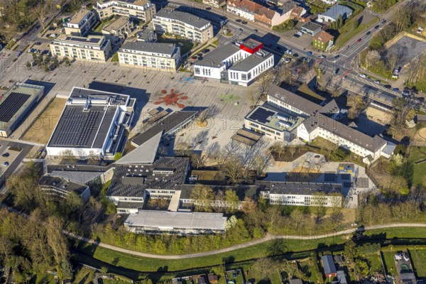 Aerial view, Campus South with Overbergschule Gem. Grundschule and Städt. Selm, Münsterland, North