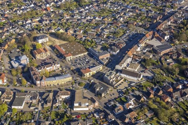 Aerial view, community centre and adult education centre VHS in the town centre, Botzlar Castle