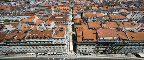 View from Portugal's most famous lift Elevador do Município or Elevador da Biblioteca and Elevador