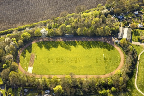 Aerial view, PSV Bork Stadion football stadium on Waltroper Straße, Bork, Selm, Münsterland, North