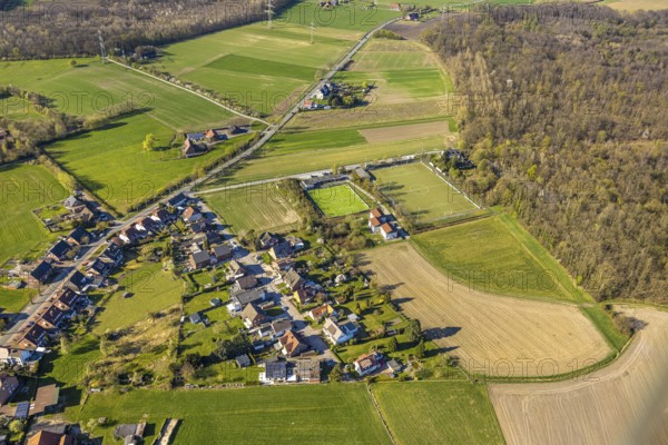 Aerial view, housing estate Immenbrock and football stadium sports field Am Kohuesholz of