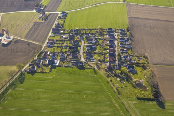 Aerial view, residential area, residential estate Schorfheide, Bork, Selm, Münsterland, North