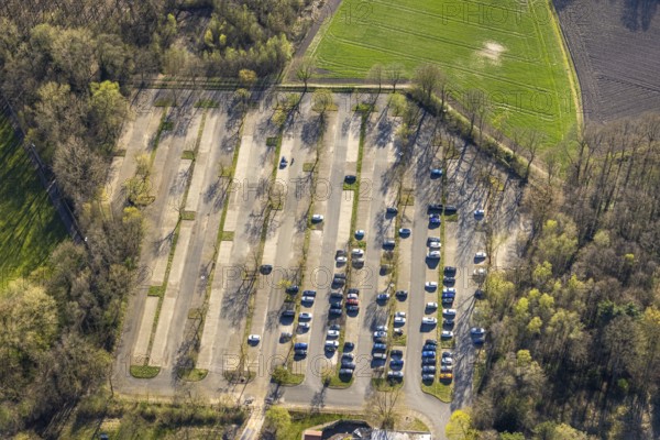 Aerial view, main car park LAFP School North Rhine-Westphalia (State Office for Training, Further