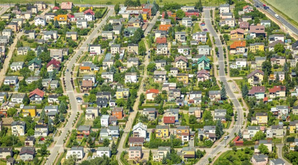 Single-family houses, rows of houses, Starogard GdaÅski, Prussian Stargard, pomorskie, Poland,