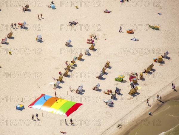 Sandy beach beach, beach chairs, KoÅ'obrzeg, Baltic Sea coast, holiday region, Województwo