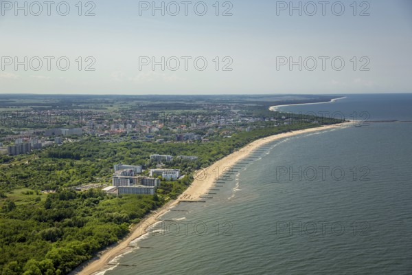 Sandy beach beach, beach chairs, KoÅ'obrzeg, Baltic Sea coast, holiday region, Województwo