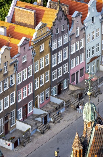 GdaÅsk, view from St. Mary's Church, gabled merchants' houses, GdaÅsk city, Old Town of GdaÅsk,