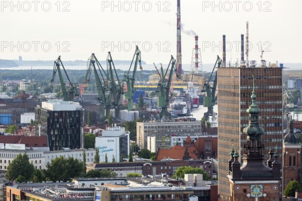 GdaÅsk, view from St. Mary's Church, Gdansk harbour, Gdansk, Baltic Sea coast, Baltic Sea,