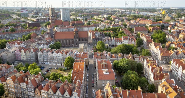GdaÅsk, view from St. Mary's Church, gabled merchants' houses, GdaÅsk city, Old Town of GdaÅsk,