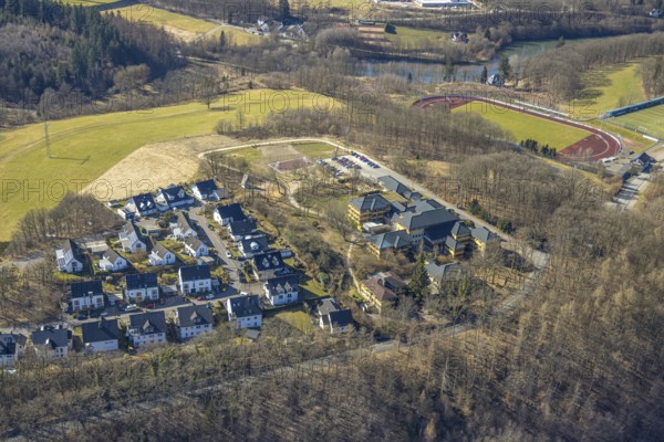 Aerial view, German Red Cross Hospital, Auguste-Liese-Straße housing estate, Kreuzbergstadion