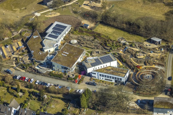 Aerial view, children's hospice and youth hospice Balthasar, Olpe town, Olpe, Sauerland, North