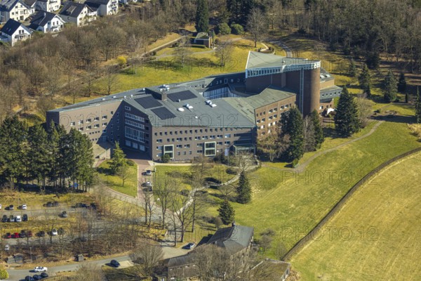 Aerial view, Convent of the Franciscan Sisters of Perpetual Adoration, Olpe City, Olpe, Sauerland,