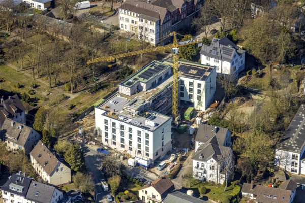 Aerial view, Volmarstein Johanna Helenen House, construction site and new building on