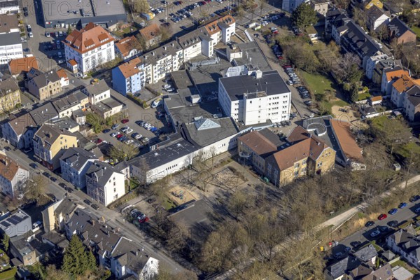 Aerial view, Erlenschule and VHS Volkshochschule building, Jobcenter EN Regionalstelle