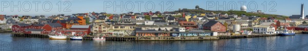 Panoramic photo harbour and town view, Street Art Eternal Light Eternal Night, observatory, church,