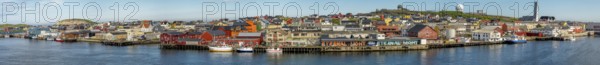 Panoramic photo harbour and town view, Street Art Eternal Light Eternal Night, observatory, church,