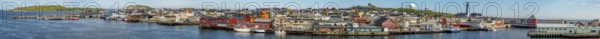 Panoramic photo harbour and town view, Street Art Eternal Light Eternal Night, observatory, church,