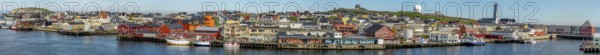 Panoramic photo harbour and town view, Street Art Eternal Light Eternal Night, observatory, church,