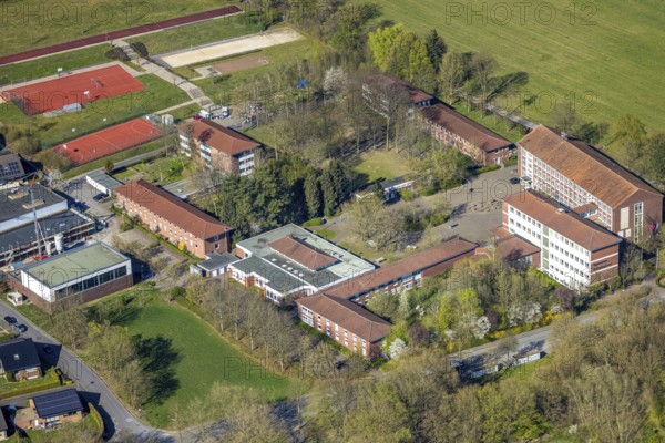 Aerial photo, Gymnasium St. Christophorus, Werne, Ruhr area, North Rhine-Westphalia, Germany,