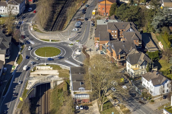 Aerial view, redesign of roundabout at Kaiserstrasse, Wetter, Ruhr area, North Rhine-Westphalia,