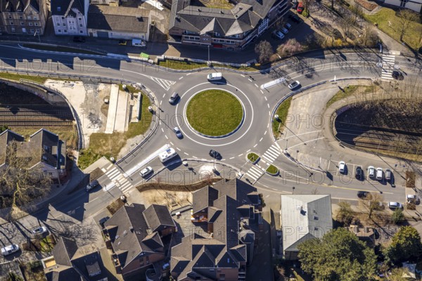 Aerial view, redesign of roundabout at Kaiserstrasse, Wetter, Ruhr area, North Rhine-Westphalia,