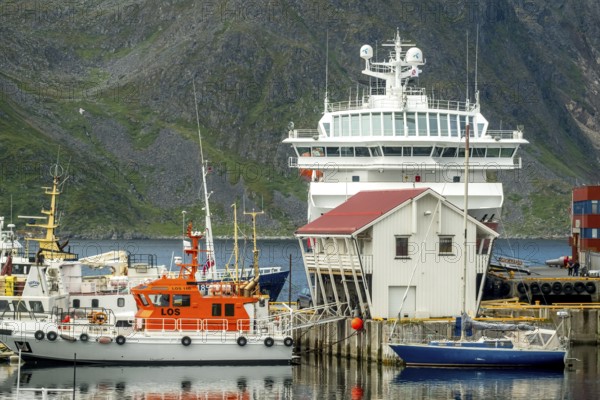 Ship MS Polarlys in the harbour of Honningsvåg, Finnmark, Norway, Scandinavia, Europe, adventure