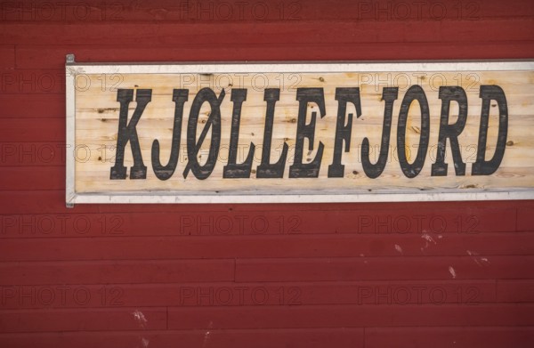 Place name sign, Kjøllefjord, Finnmark, Norway, Scandinavia, Europe, adventure travel, fjord,