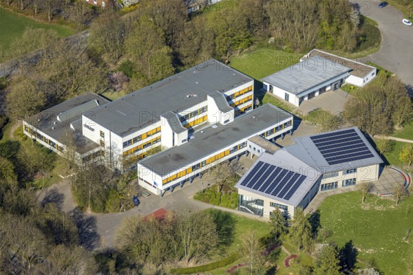 Aerial photo, Anne-Frank-Gymnasium, Werne, Ruhr area, North Rhine-Westphalia, Germany, education,