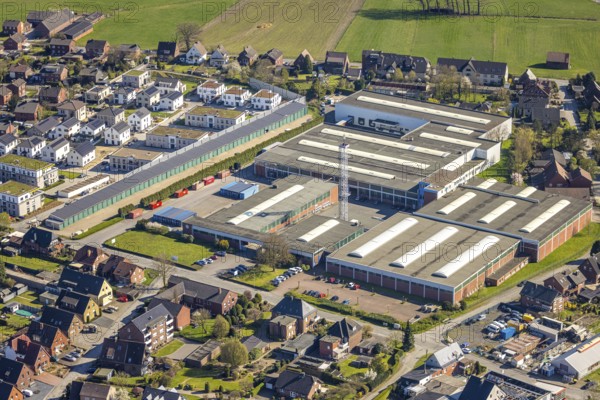 Aerial view, Baaken industrial estate with Spangenberg GmbH and satis&fy AG Werne event technology,